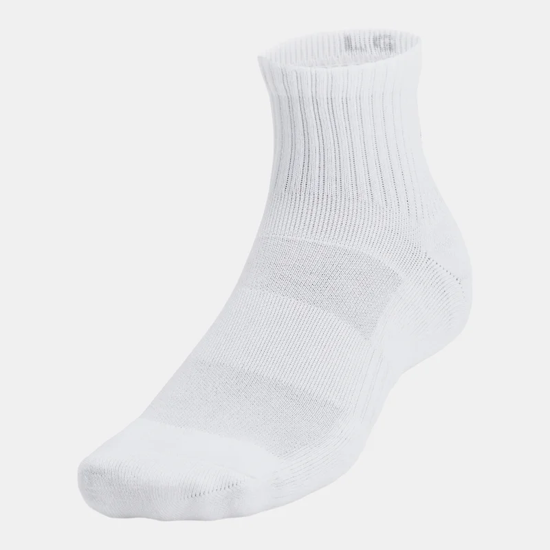 Under Armour White Training Cotton Quarter-Crew Socks (3 Pairs)  | Best Price UAE